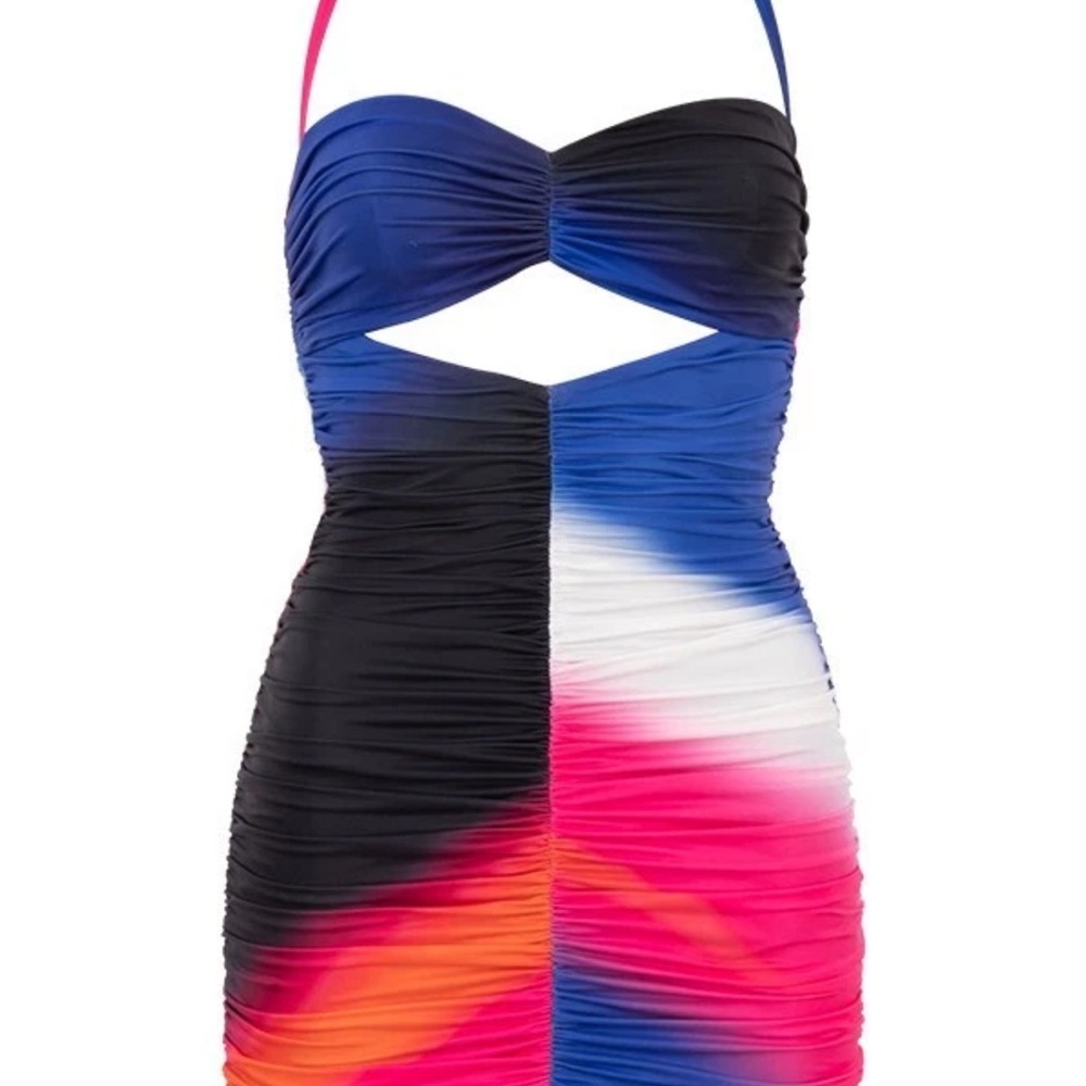 House of CB Saskia ruched, cutout mini dress